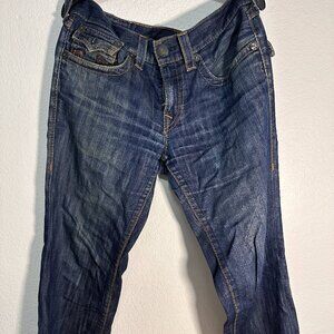Vintage True Religion Section Row Seat Boot Cut Jeans Size 33 x 29 USA Made Blue